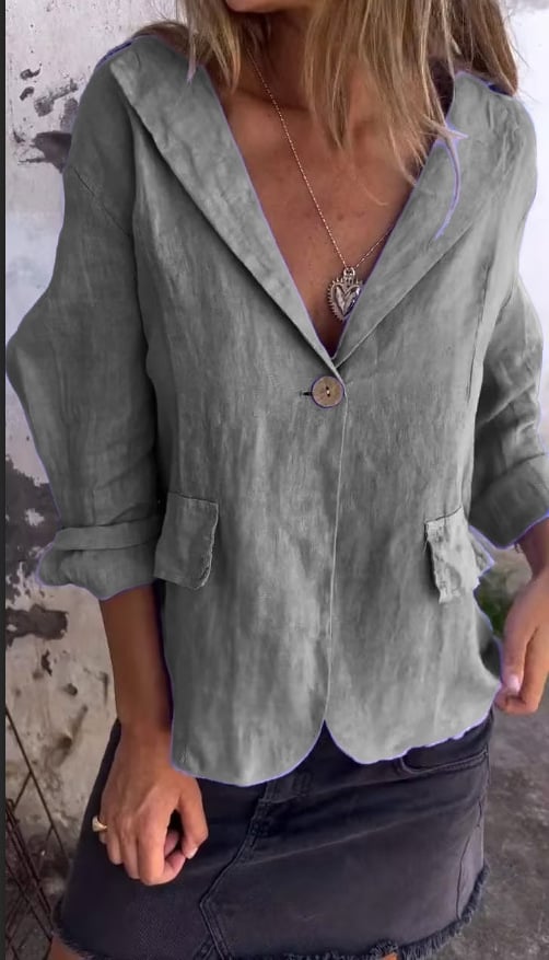 🔥Superdeal! 49% Rabatt! – Tunn Jacka i Bomull & Linne