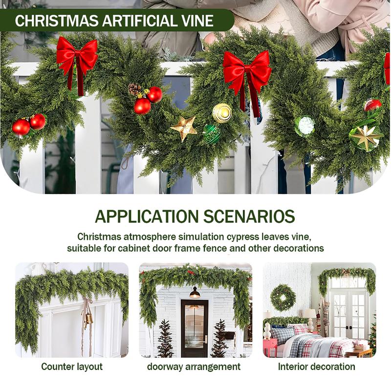 🏆2025 Super Value Set (50 % RABATT)💥6 FT Konstgjorda Cederkransar – Realistisk Vintergrön Dekoration