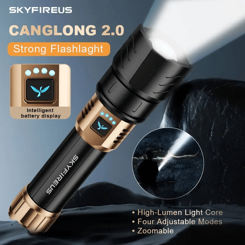 SKYFIRE 1097 ficklampa starkt ljus ultraljust utomhuscamping hemma lång räckvidd bärbar ultralång uthållighetsbelysning