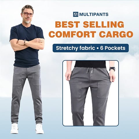 🔥 HET REA – 49% RABATT! 🥰 MultiPants – Högstretchiga och Slitstarka Cargo-byxor med Flera Fickor