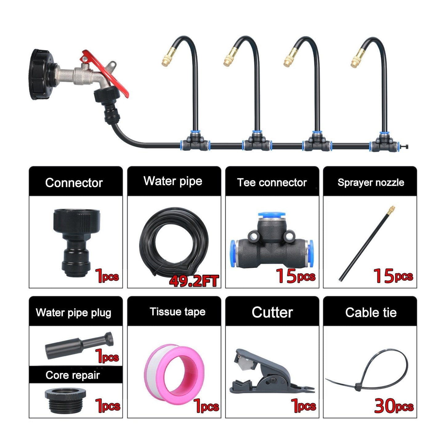 🔥Superdeal! 40% Rabatt! – 360° Bågböjt Automatisk Bevattningssystem – Effektiv Vattning för Hela Trädgården