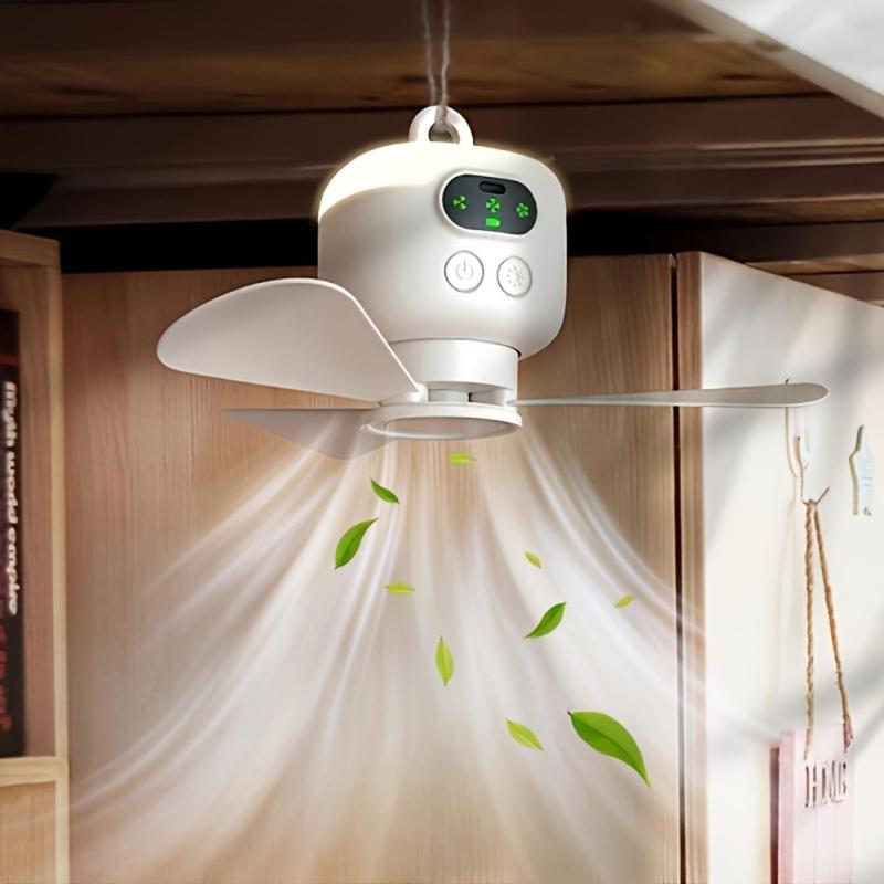 🔥 39% RABATT – Uppladdningsbar Portabel Hängfläkt med LED-lampa