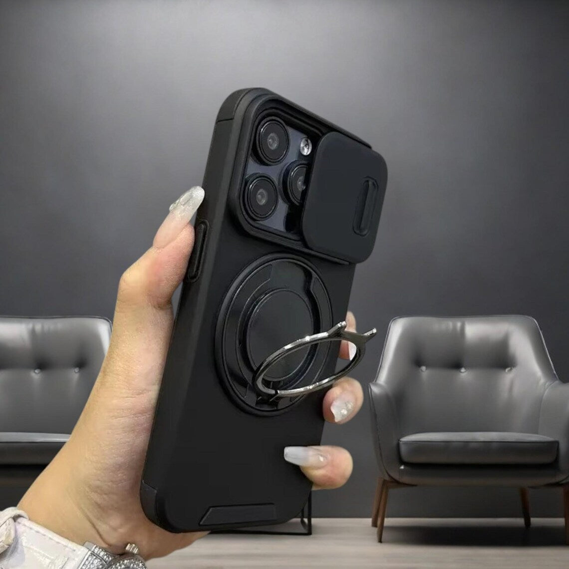 🍎Nytt Linkke kompatibelt med Apple 17 Pro Max mobiltelefonskal med fönsterhållare📱